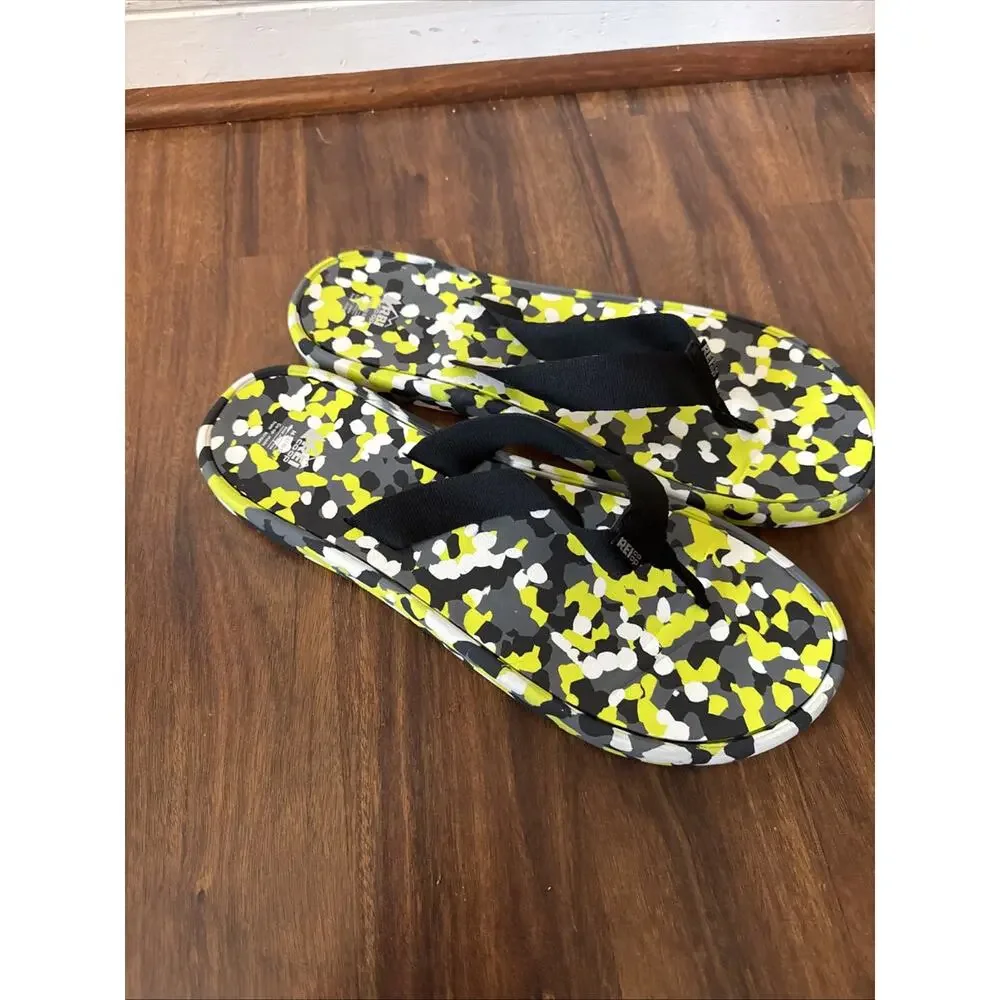 REI‎ Co-op Recycled Mens 13/Womens 14.5 Wide Strap Neon Flip Flops Sandals